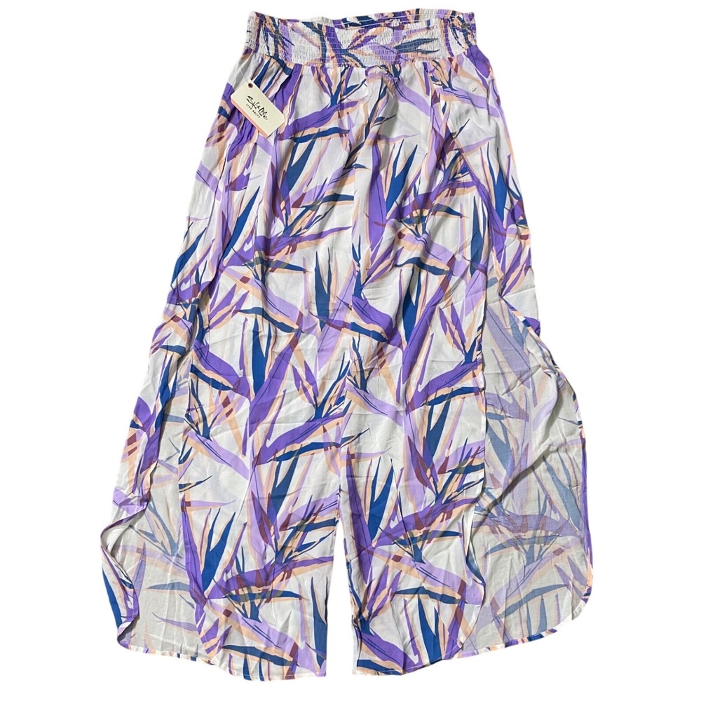 Salt Life Violet Bird of Paradise Wide Leg Palazzo Pants women's XL Slits